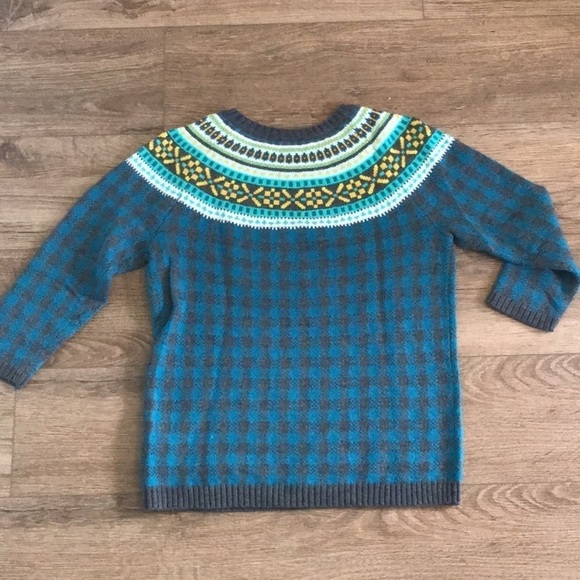 Talbots Petite Nordic Fair Isle Houndstooth Lambs Wool blend. Plaid. Size MP - Picture 3 of 6